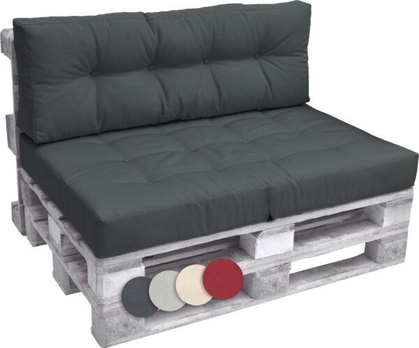 Lounge Palletset + kussen Beautissu Grafiet Grijs