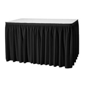 Tafelrok Hospitality Woven Plisse 580x73cm Zwart (incl. clips)