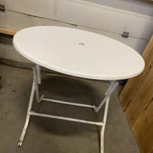 Bistro klaptafel laag wit rond